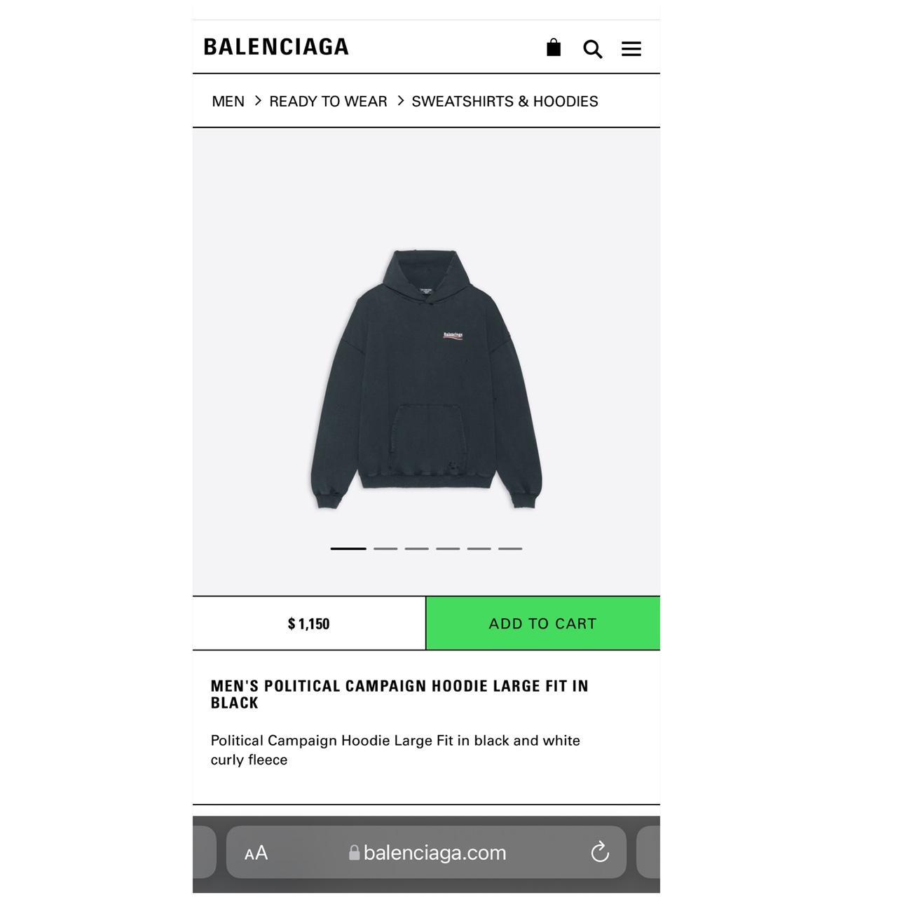 Balenciaga hot sale men's sweatshirts