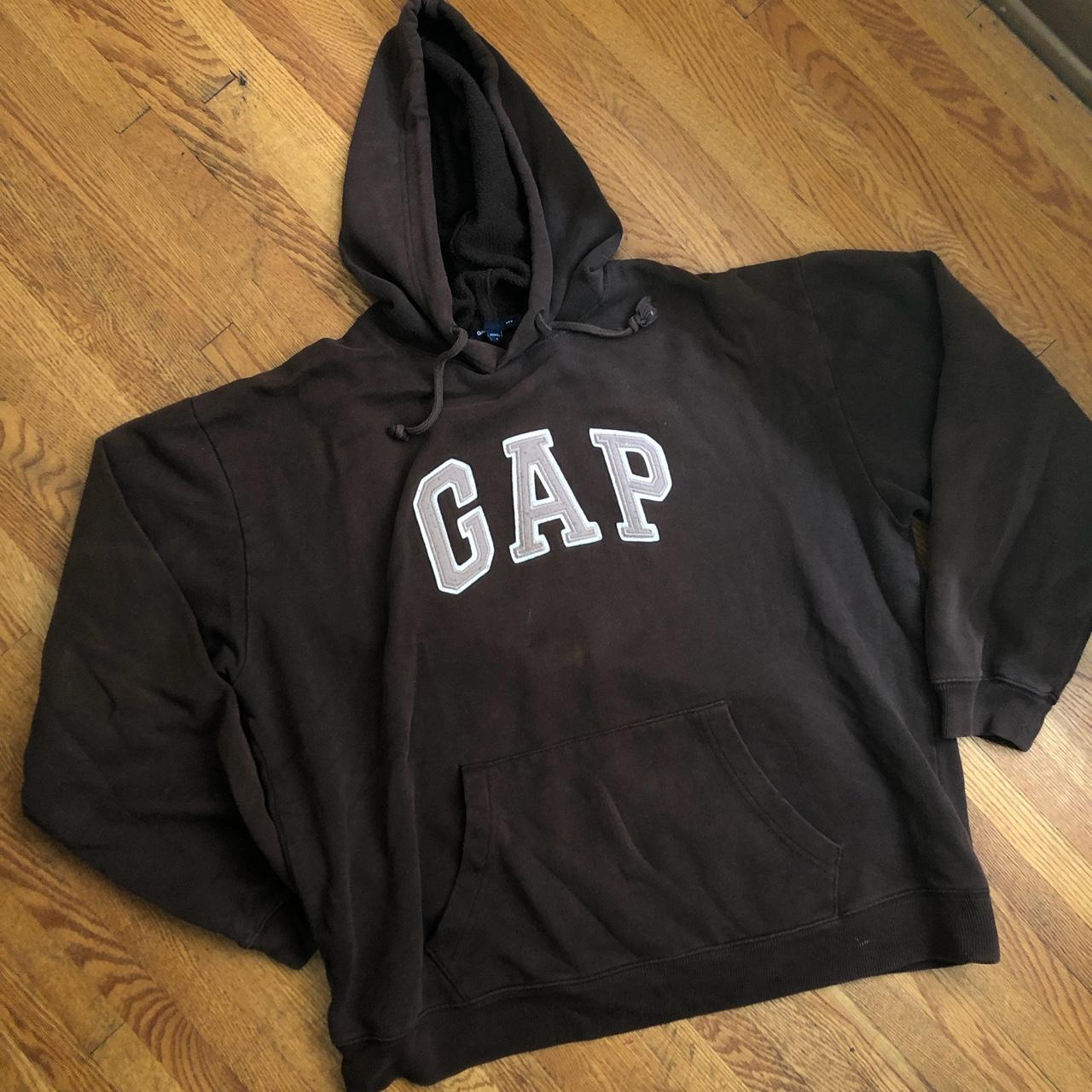 brown gap hoodie depop