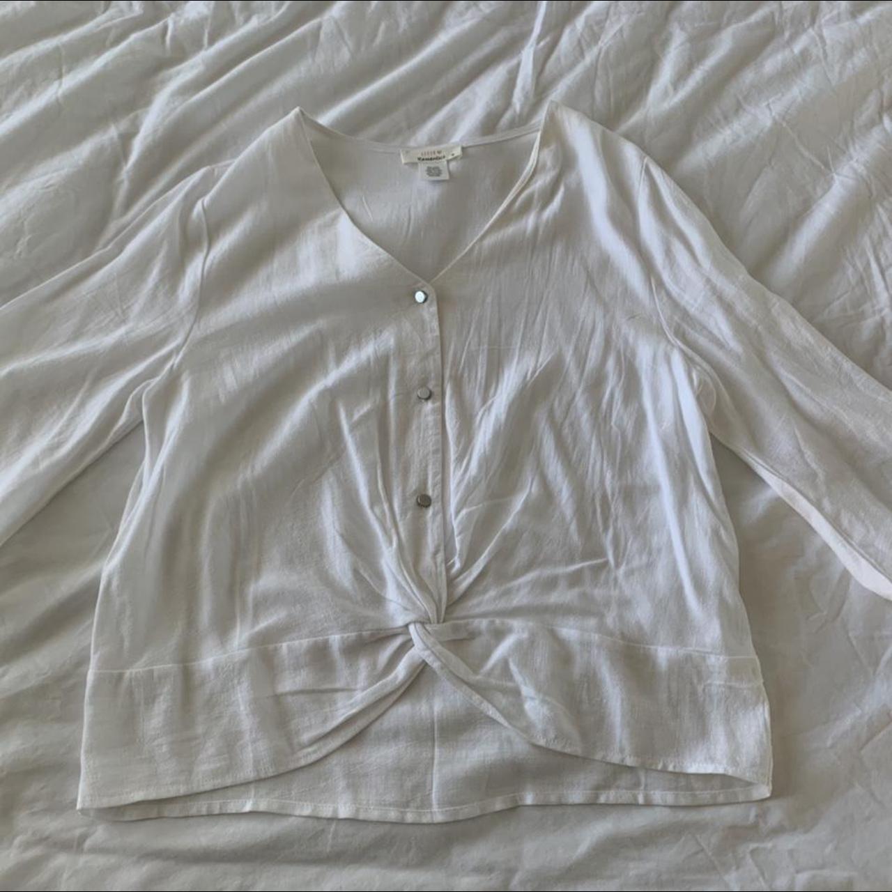 Urban romantics white button blouse. Size medium.... - Depop