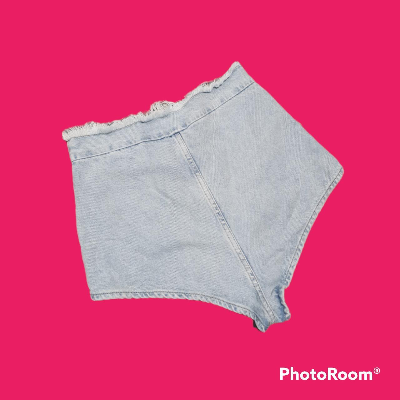 Light Blue Denim Hotpants Shorts Boohoo light blue... Depop