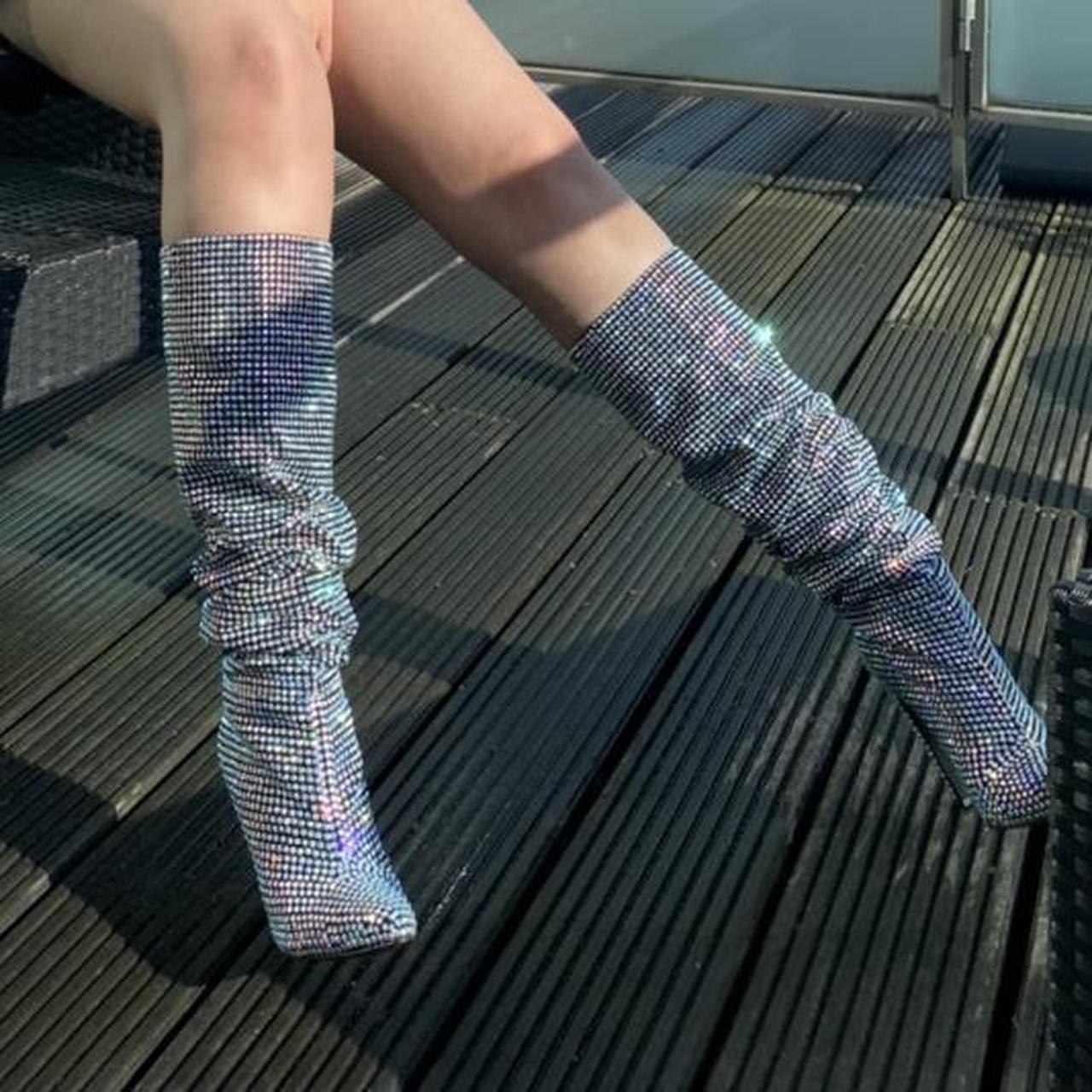Silver shimmer boots. Steve Madden. UK 4. RRP 300... Depop