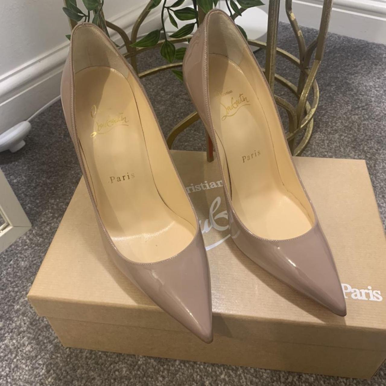 Christian louboutin mauve decollete patent heels... - Depop