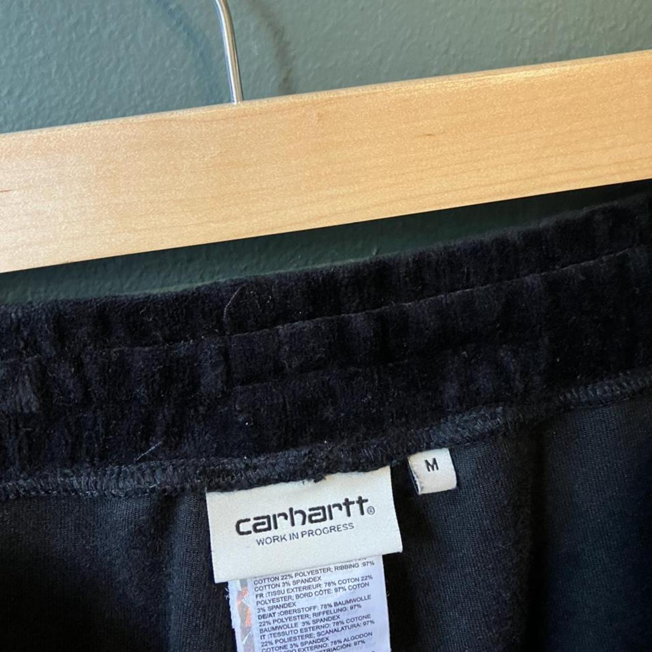 Carhartt Velvet Joggers / Sweatpants in Tonal Black - Depop