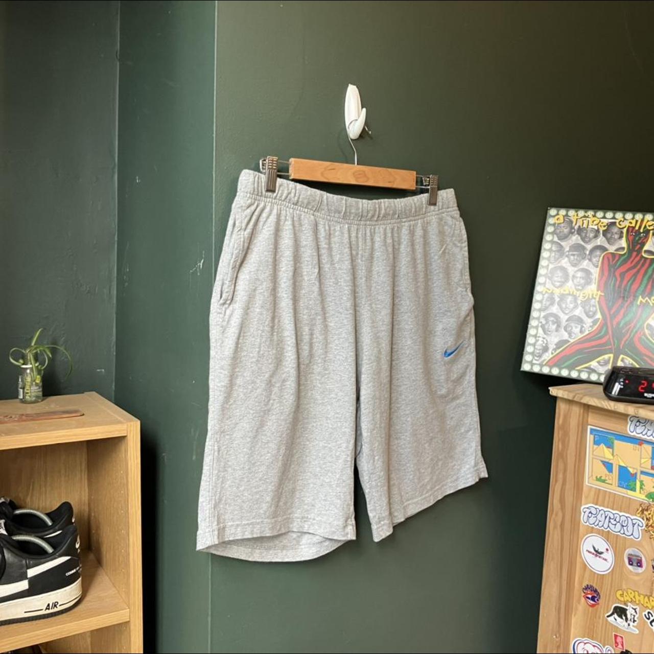 Nike Jogger Shorts in Grey with Blue Tick Sick... Depop