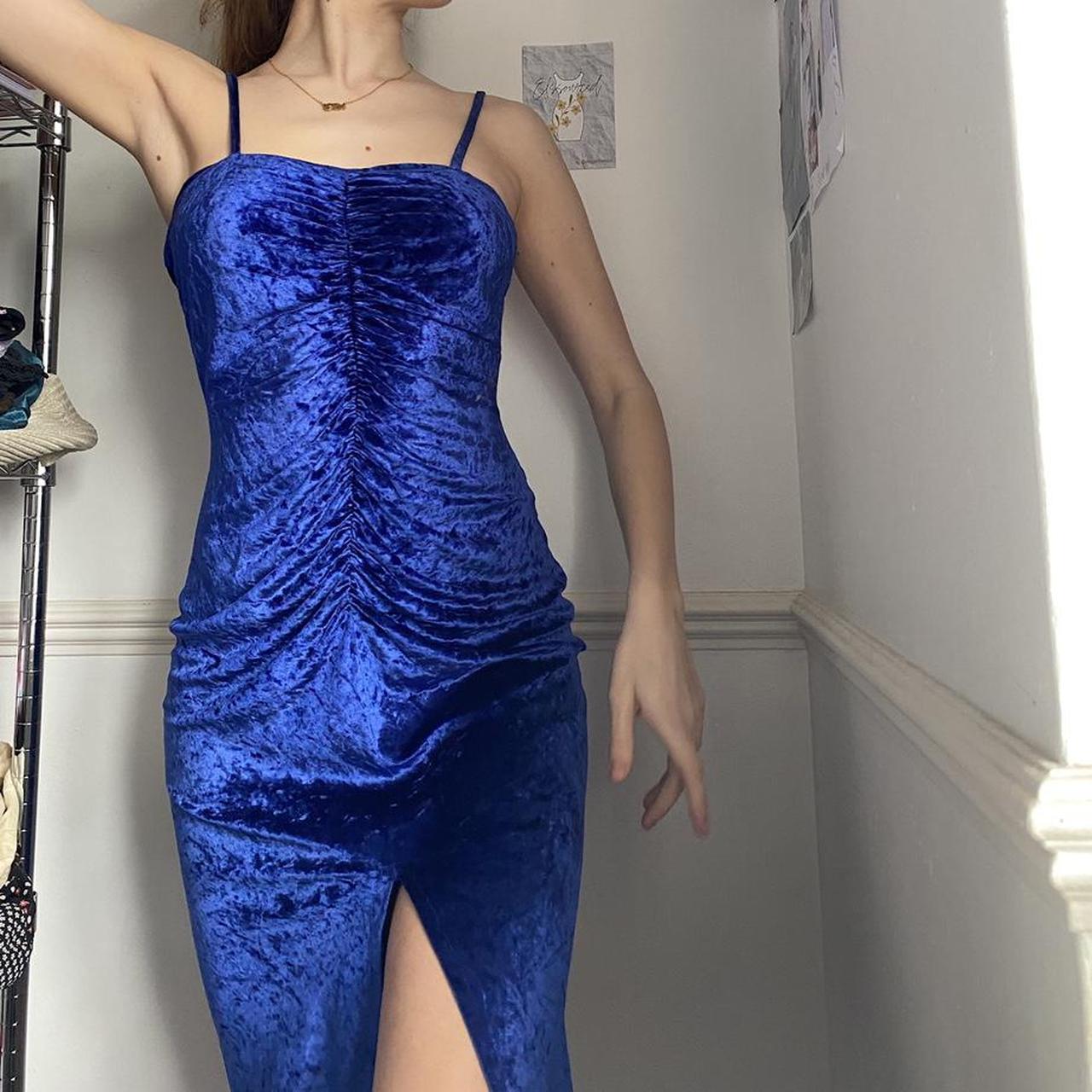 Wallis blue hotsell velvet dress