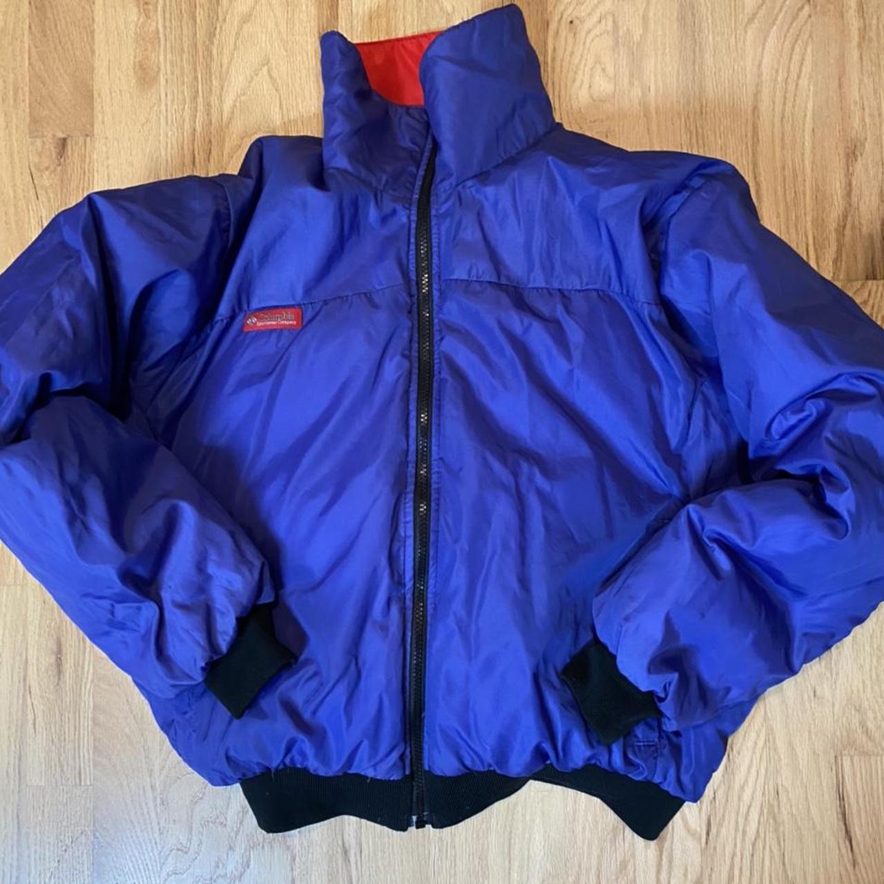 Columbia Sportswear Men's Red and Blue Jacket | Depop