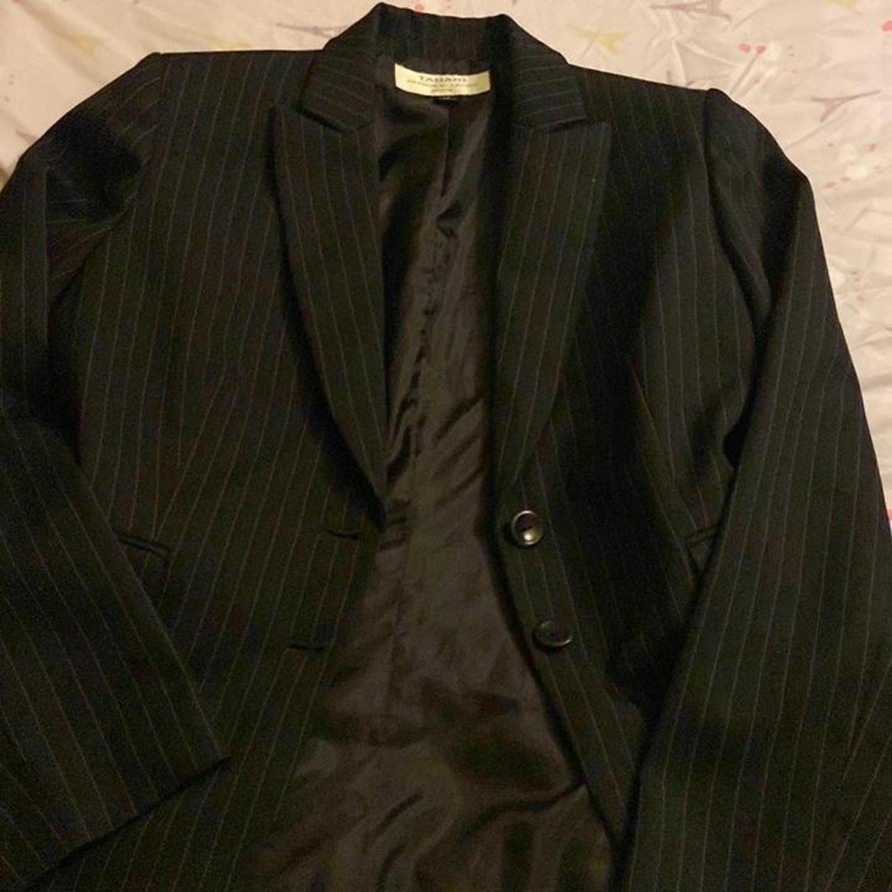 Black pinstripe suit jacket Depop