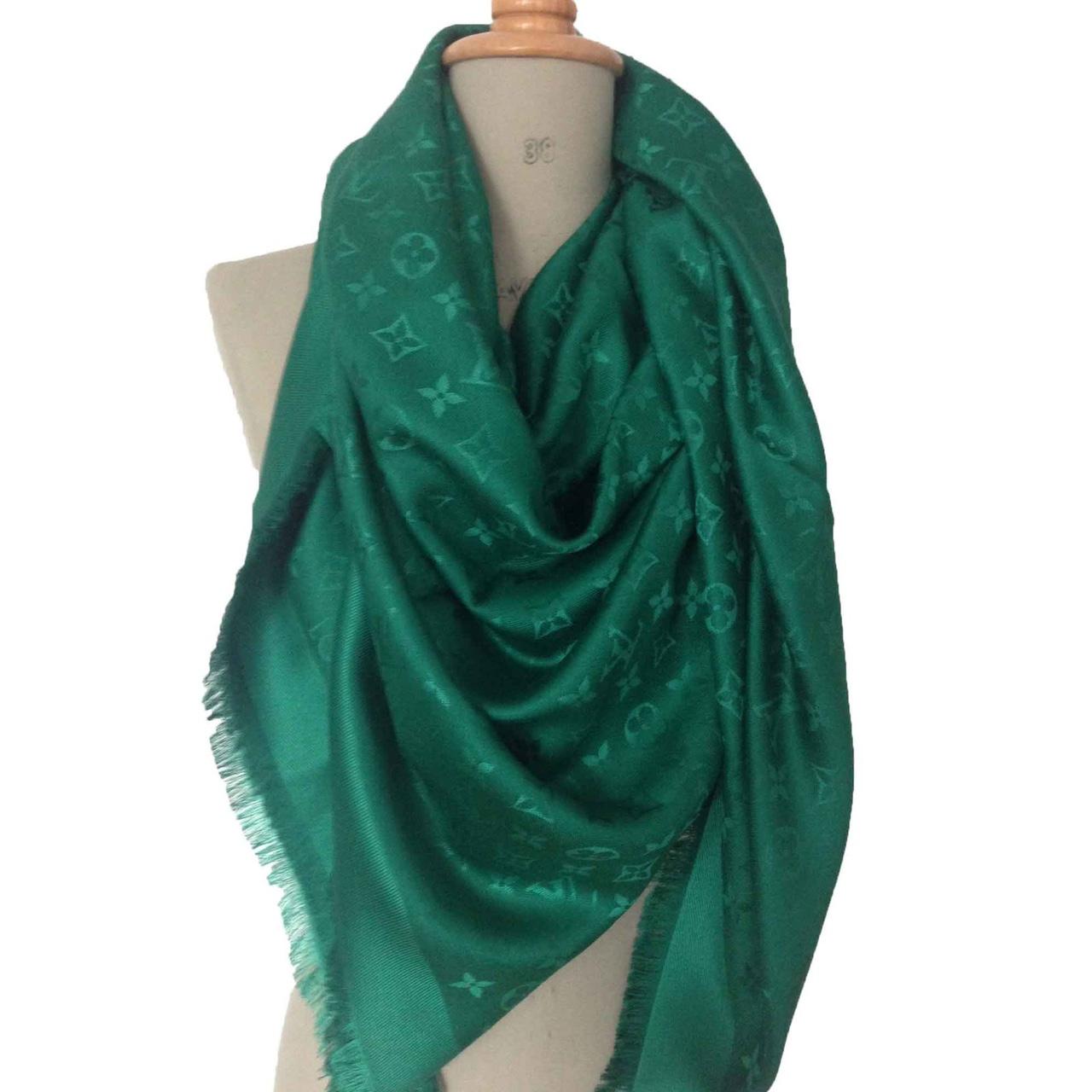 Louis Vuitton versatile Green Monogram Scarf Scarf | Depop