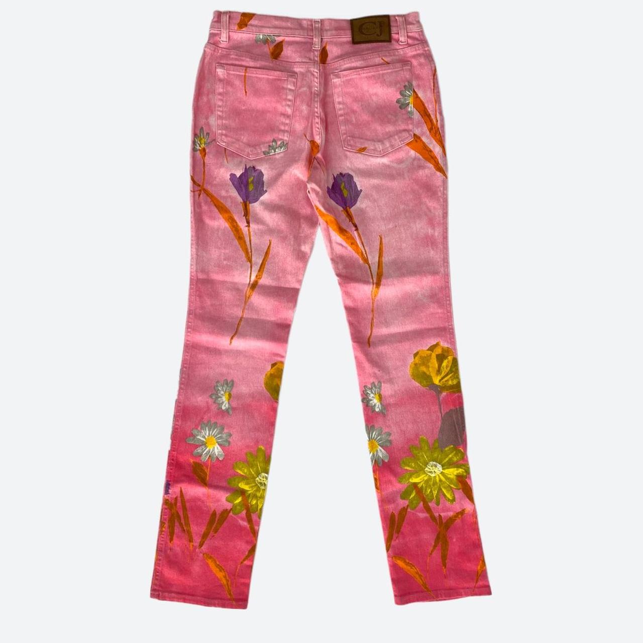 Roberto Cavalli Cavalli Jeans SS2000 pink flowers... - Depop