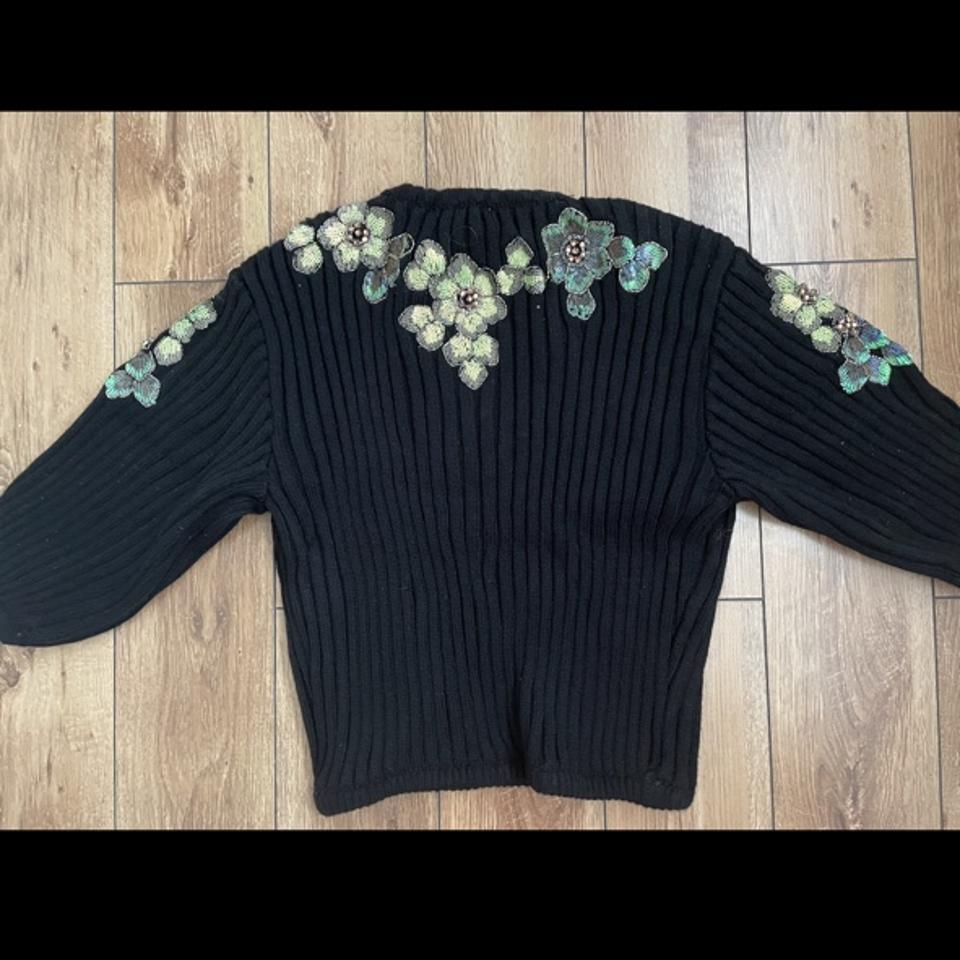 Sequin flower shop sweater zara