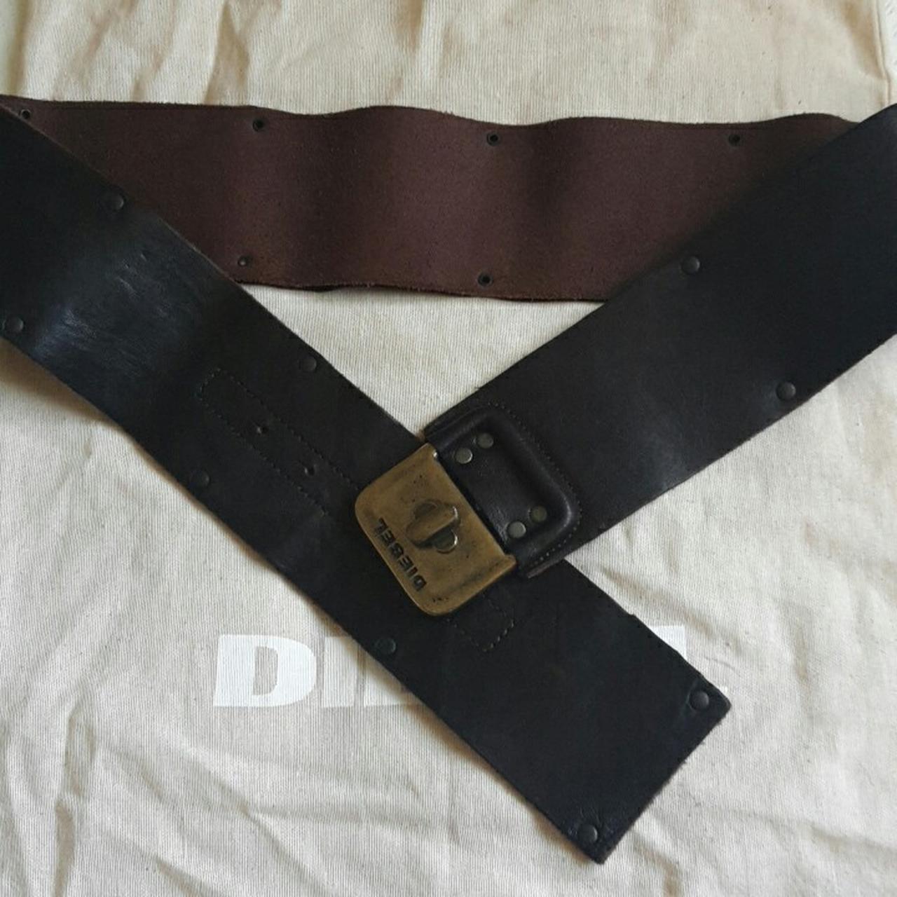 diesel brown leather belt