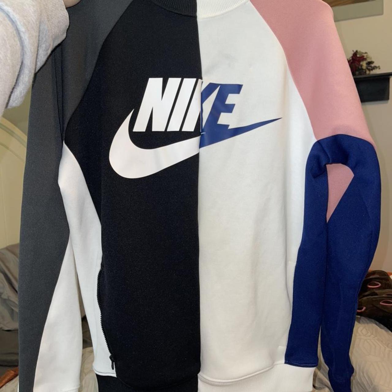 Reworked nike half and half crewneck. this can fit a... - Depop