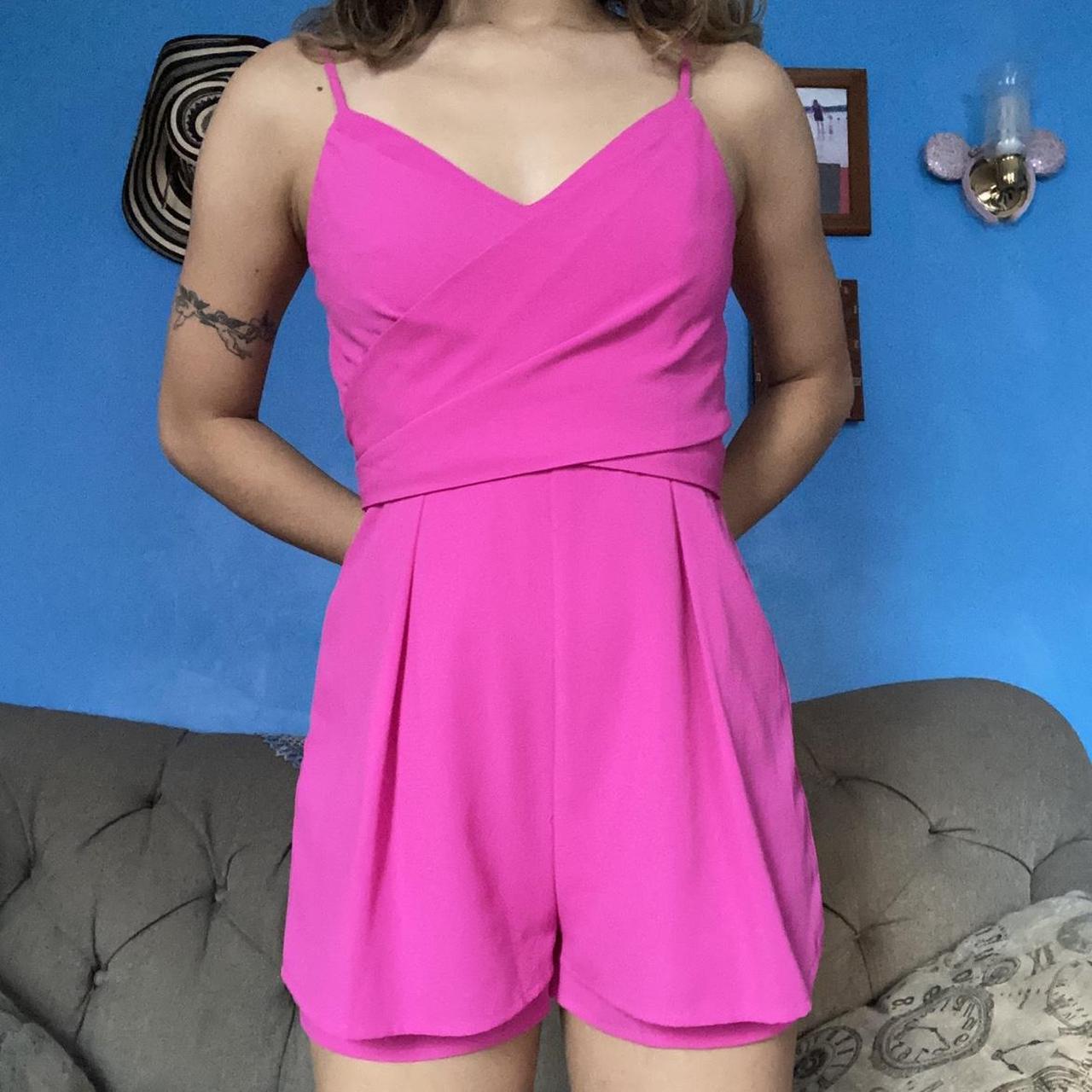 - pink romper for special occasions + parties -... - Depop