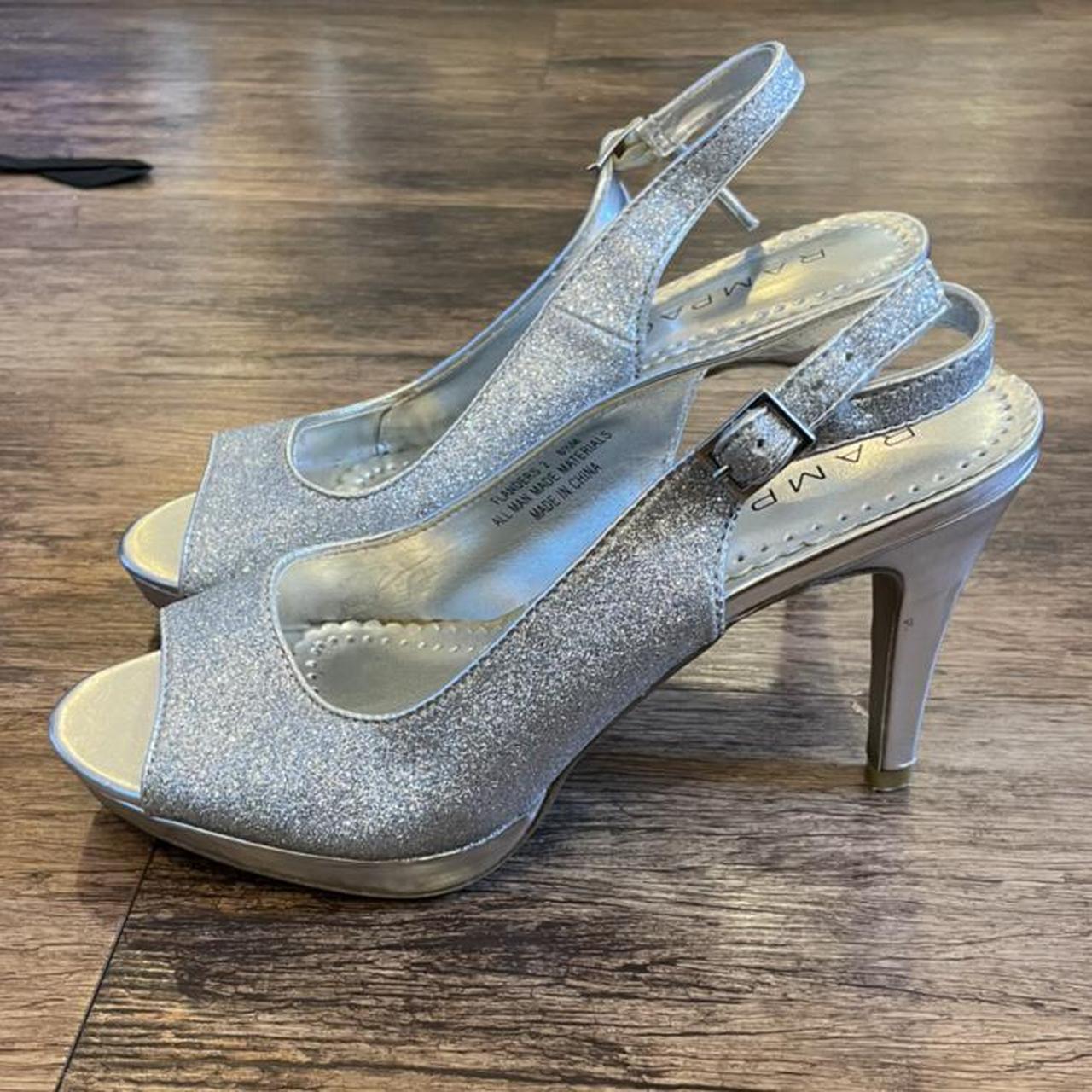 Silver heels size on sale 6