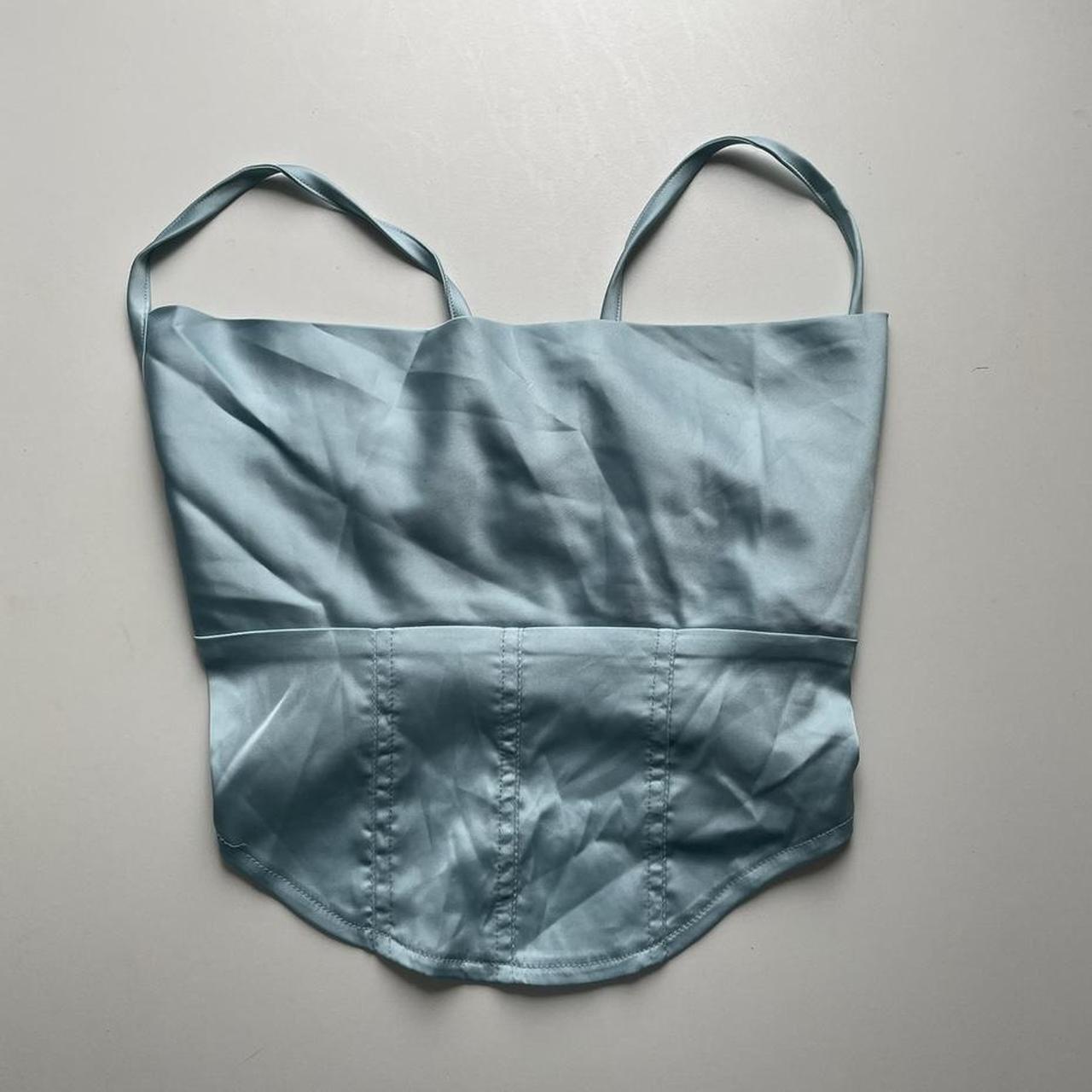 Cider Women's Blue Corset Depop