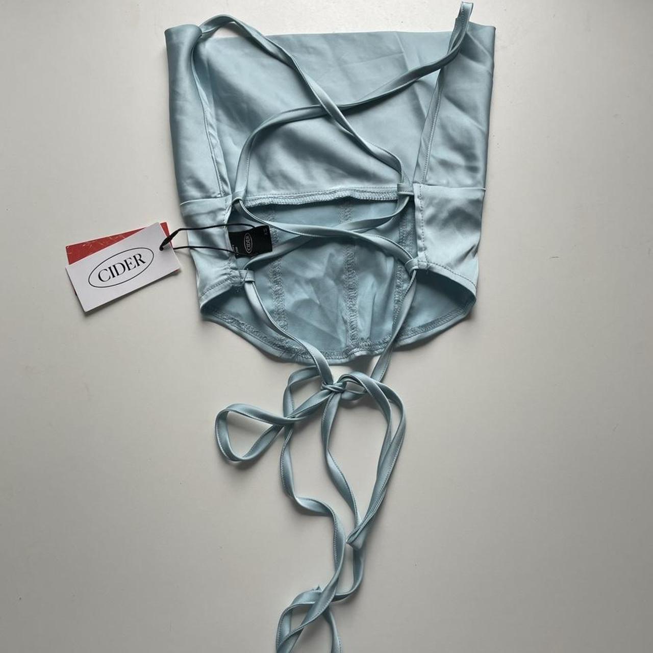 Cider Women's Blue Corset Depop