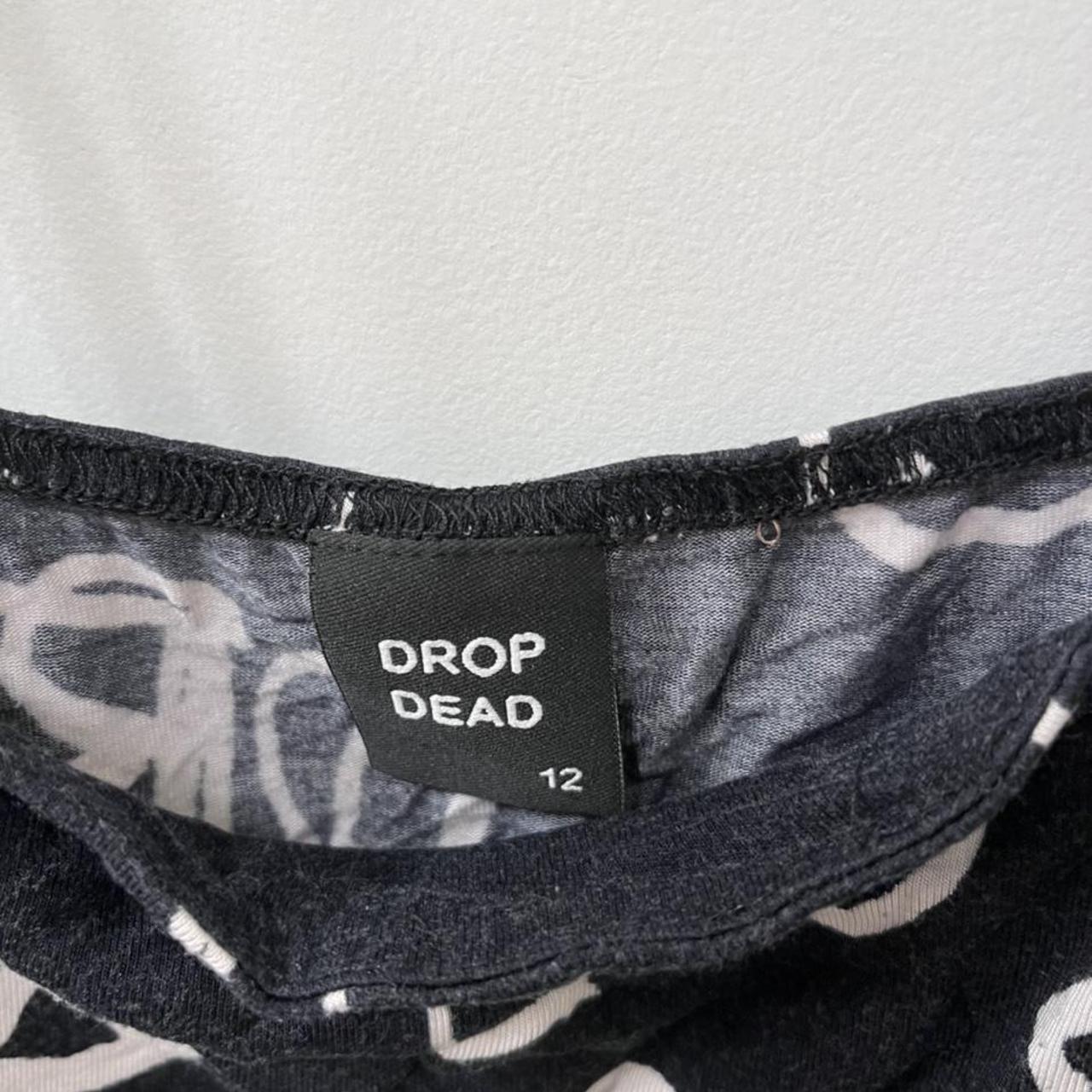 Dropdead Women's Black and White Crop-top (2)