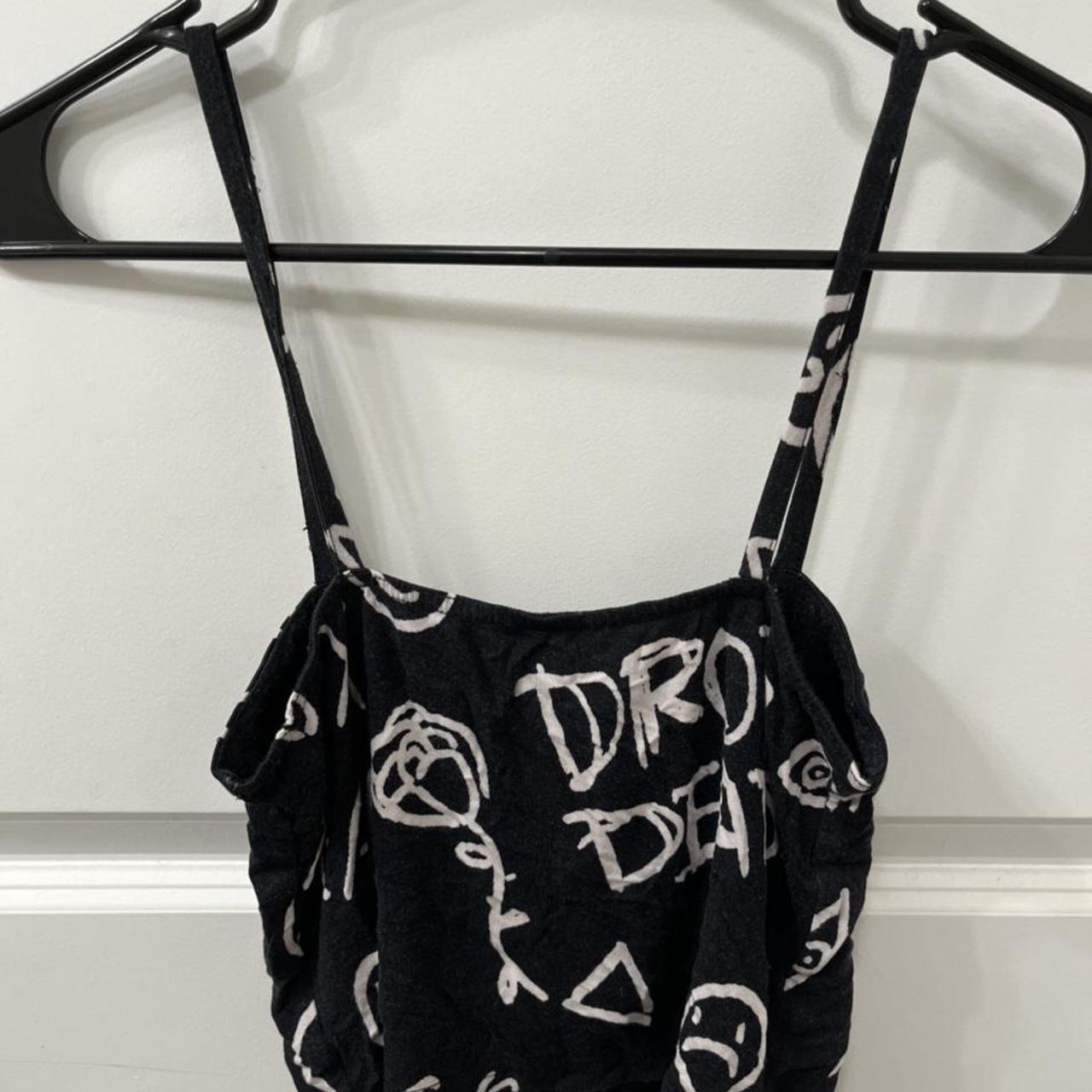 Dropdead Women's Black and White Crop-top (3)
