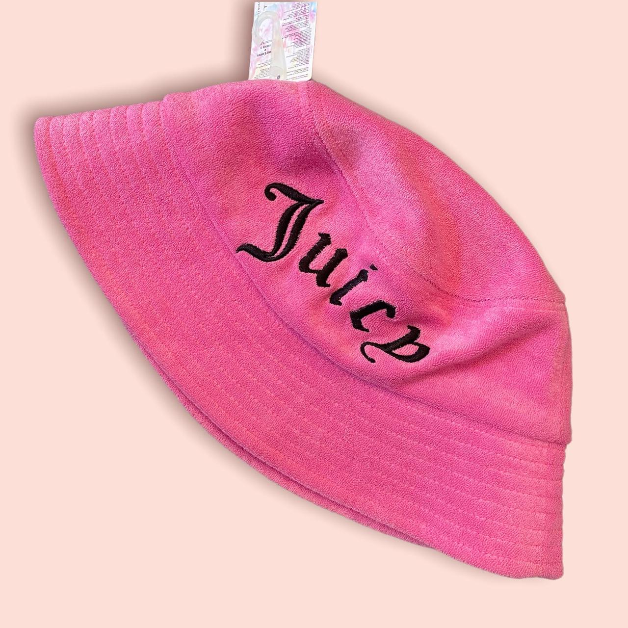 Juicy Couture Pink and Black Terry Cloth Bucket Hat