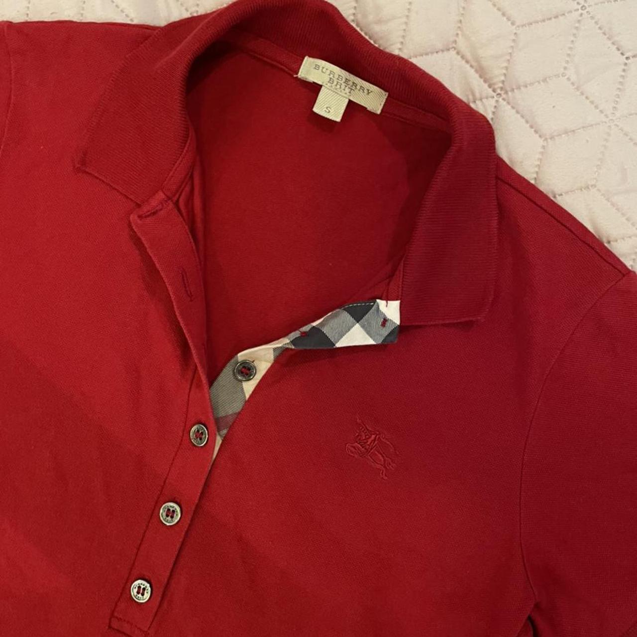 burberry red polo shirt