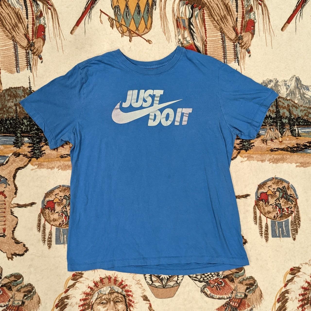 nike just do it t shirt blue