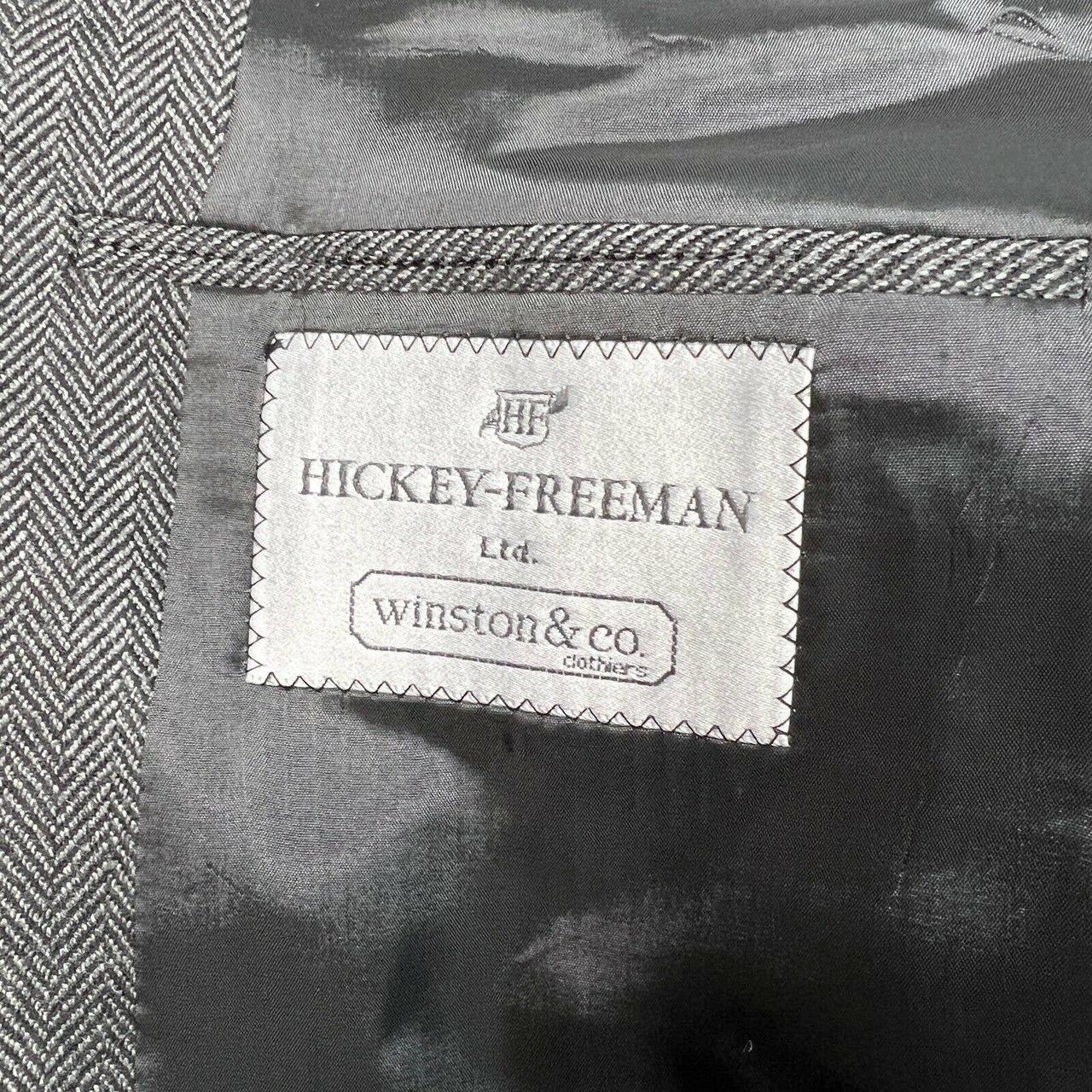 Hickey Freeman Herringbone Wool Suit Jacket Blazer... - Depop