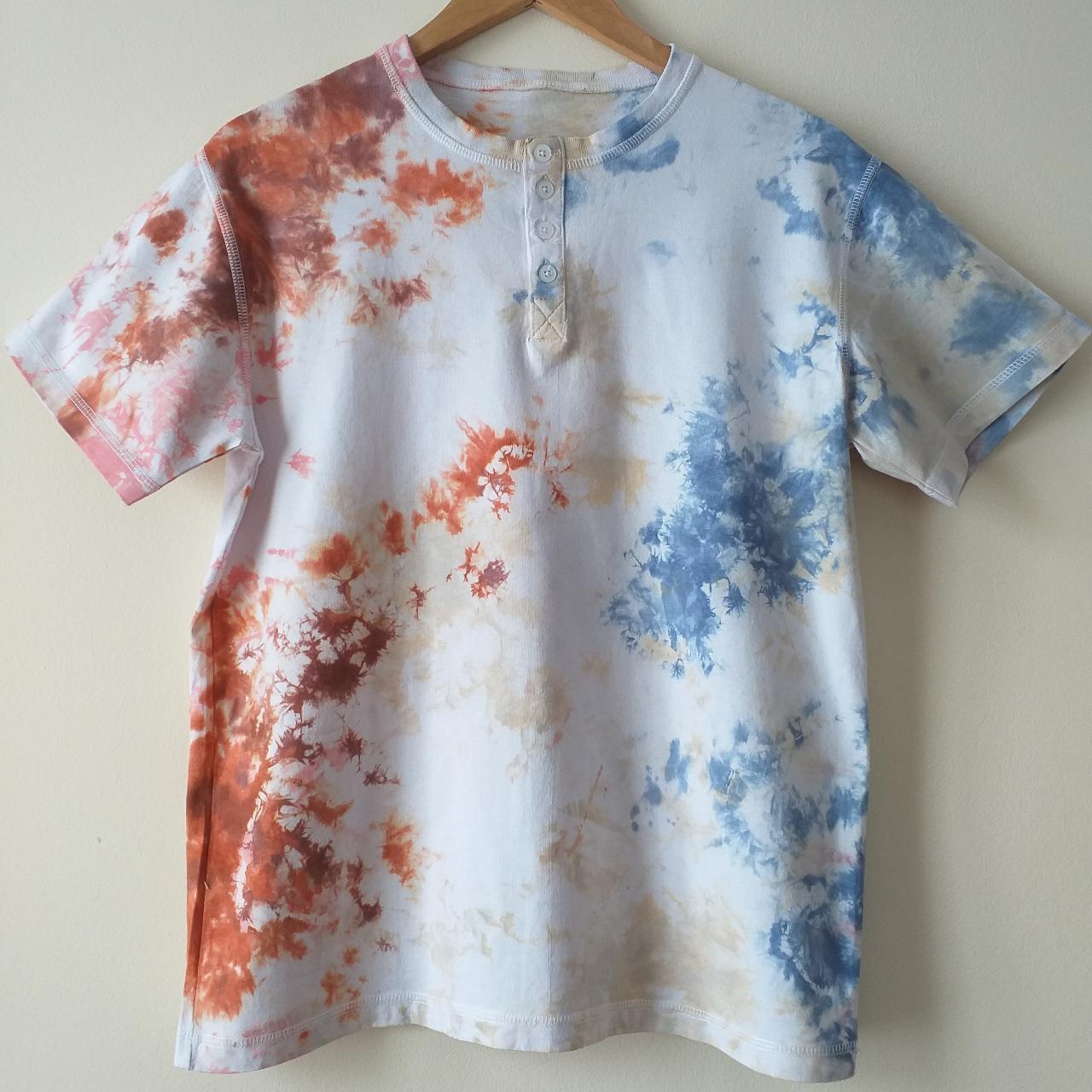 Tie dye henley tshirt... Depop