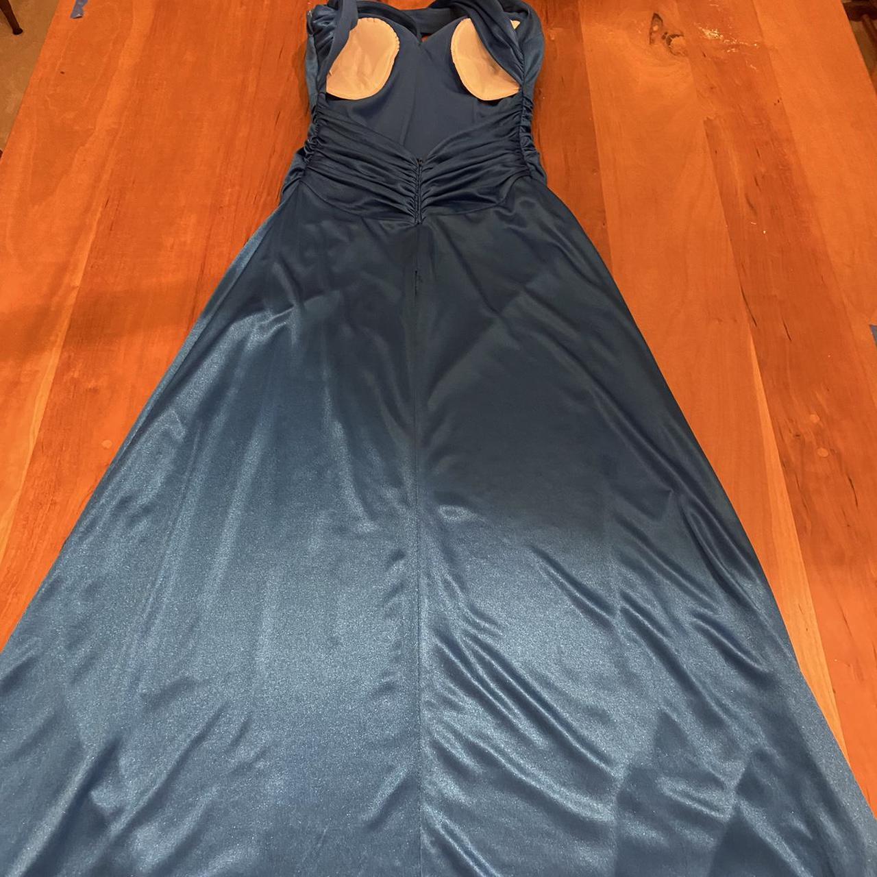 Prom Dress. Y2K Satin Blue Dress. This dress is... Depop