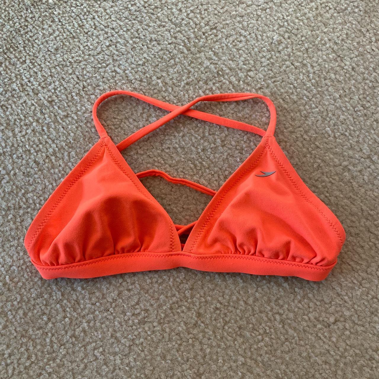 Bright Orange Triangle Bikini Top. In good... - Depop