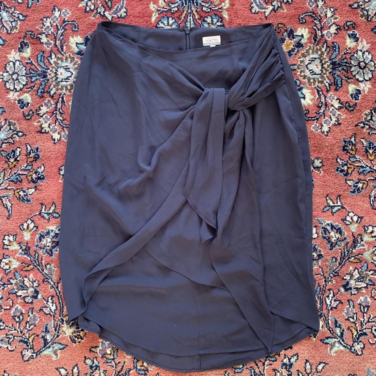 Tokito navy wrap skirt Awesome for work but no... - Depop