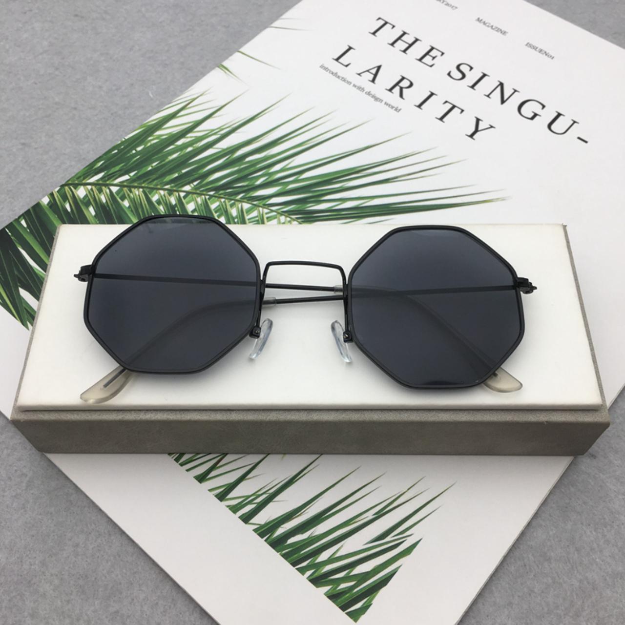 Cool Shades Retro Punk Octagon Sunglasses Black… - Depop