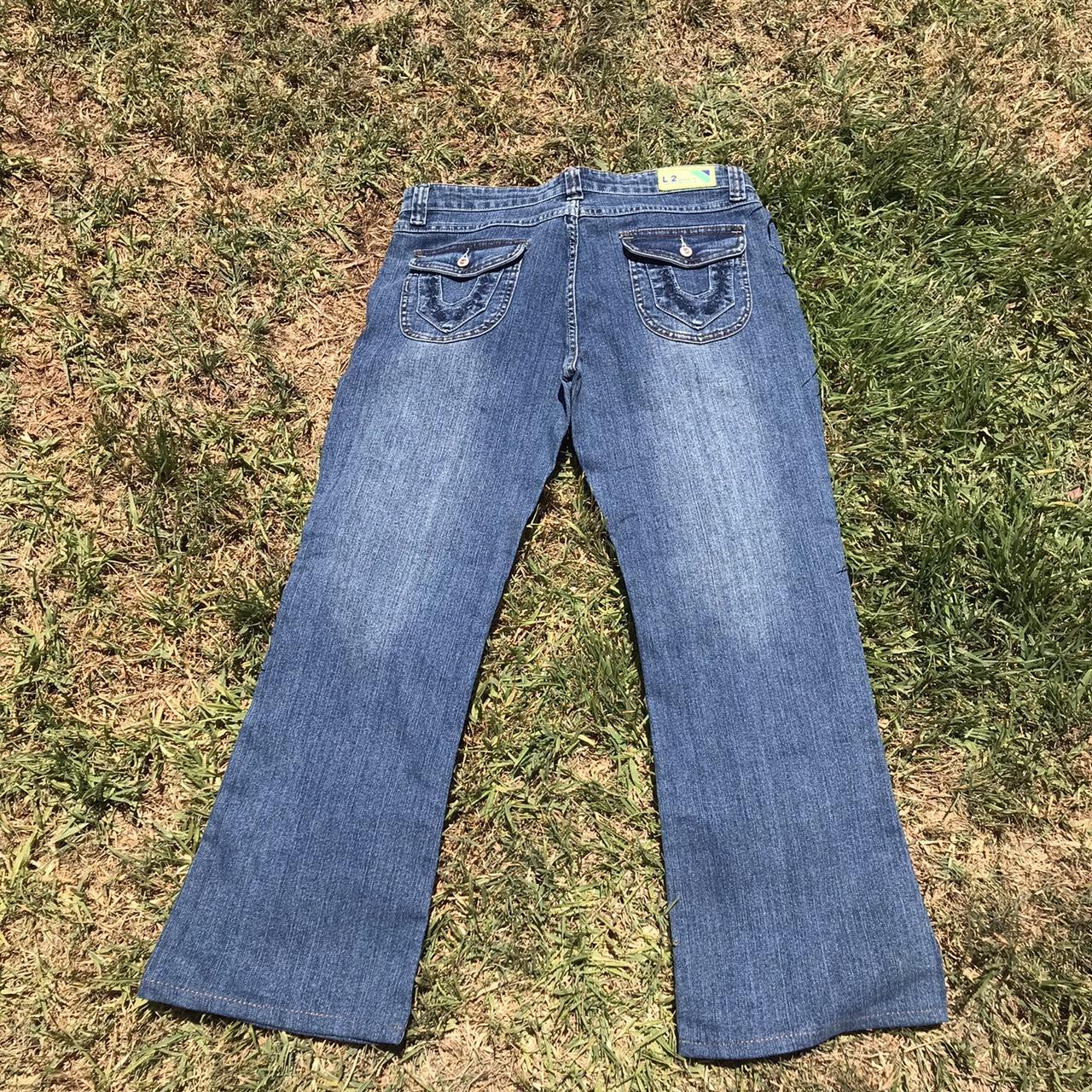 Vintage Y2K Low Rise L2 Flare/Bootcut Denim Jeans... - Depop