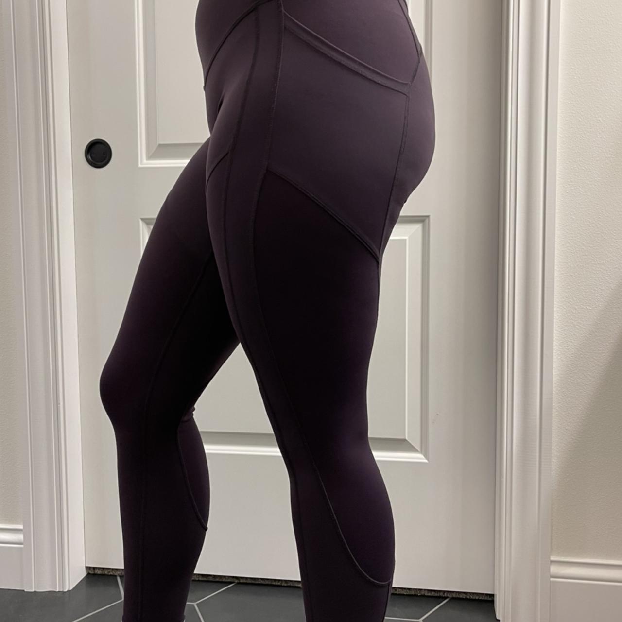 Lululemon leggings, dark purple, with side pockets! - Depop
