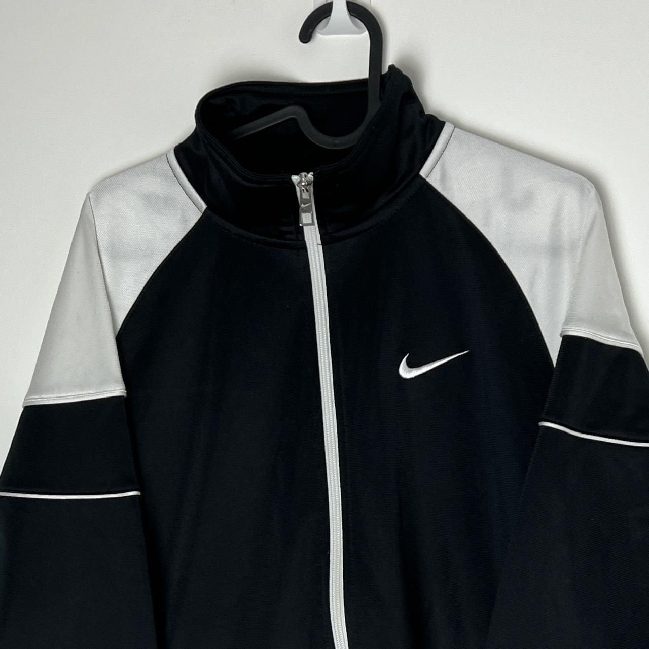 Nike black and white track jacket 495 pit to pit... Depop