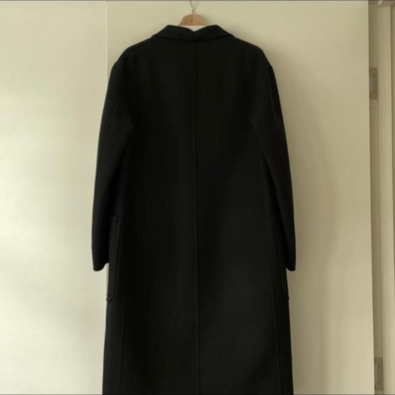 Uniqlo U black unisex/men’s wool coat. Sleek unlined... - Depop