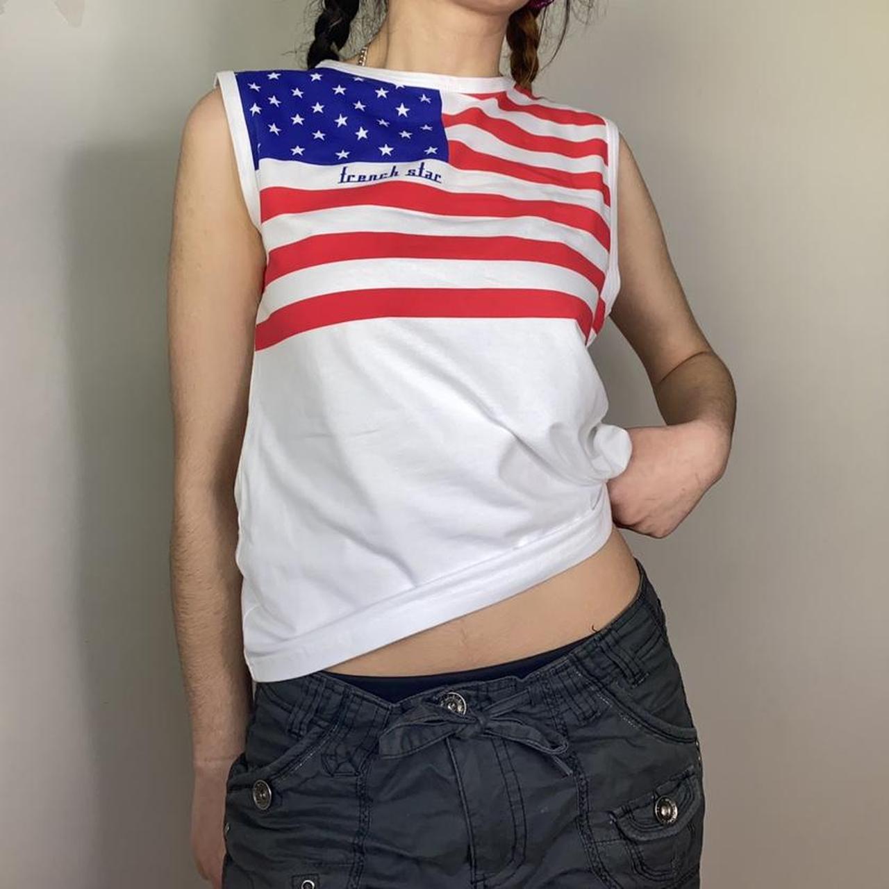 Women's White and Red Croptop Depop