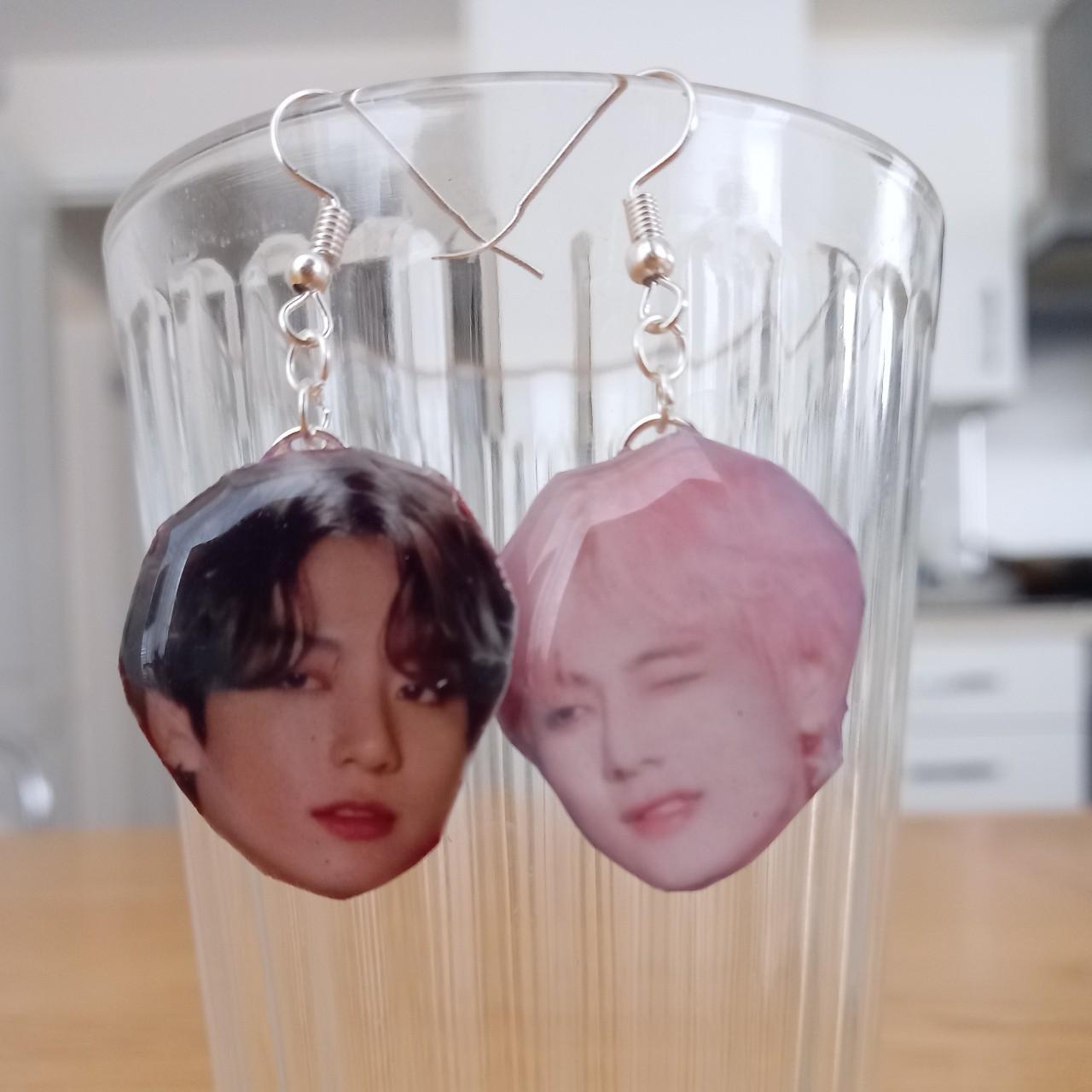 A pair of BTS V AND JK earrings, approximately 3... - Depop