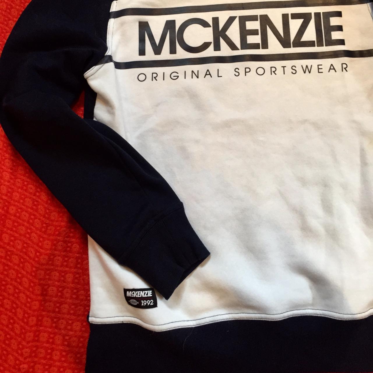 McKenzie 1992 sweatshirt. Dark navy and white