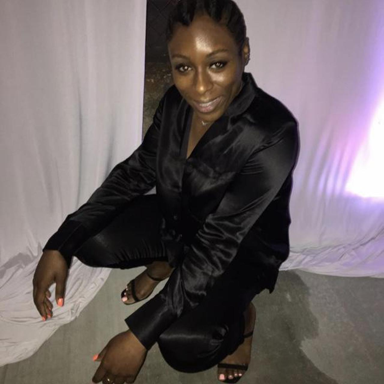 Black Silk playsuit Oversized silk playsuit Gentle... Depop