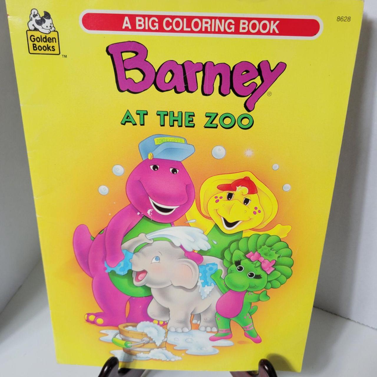 Golden Books Big Coloring Book Barney at the Zoo - Depop