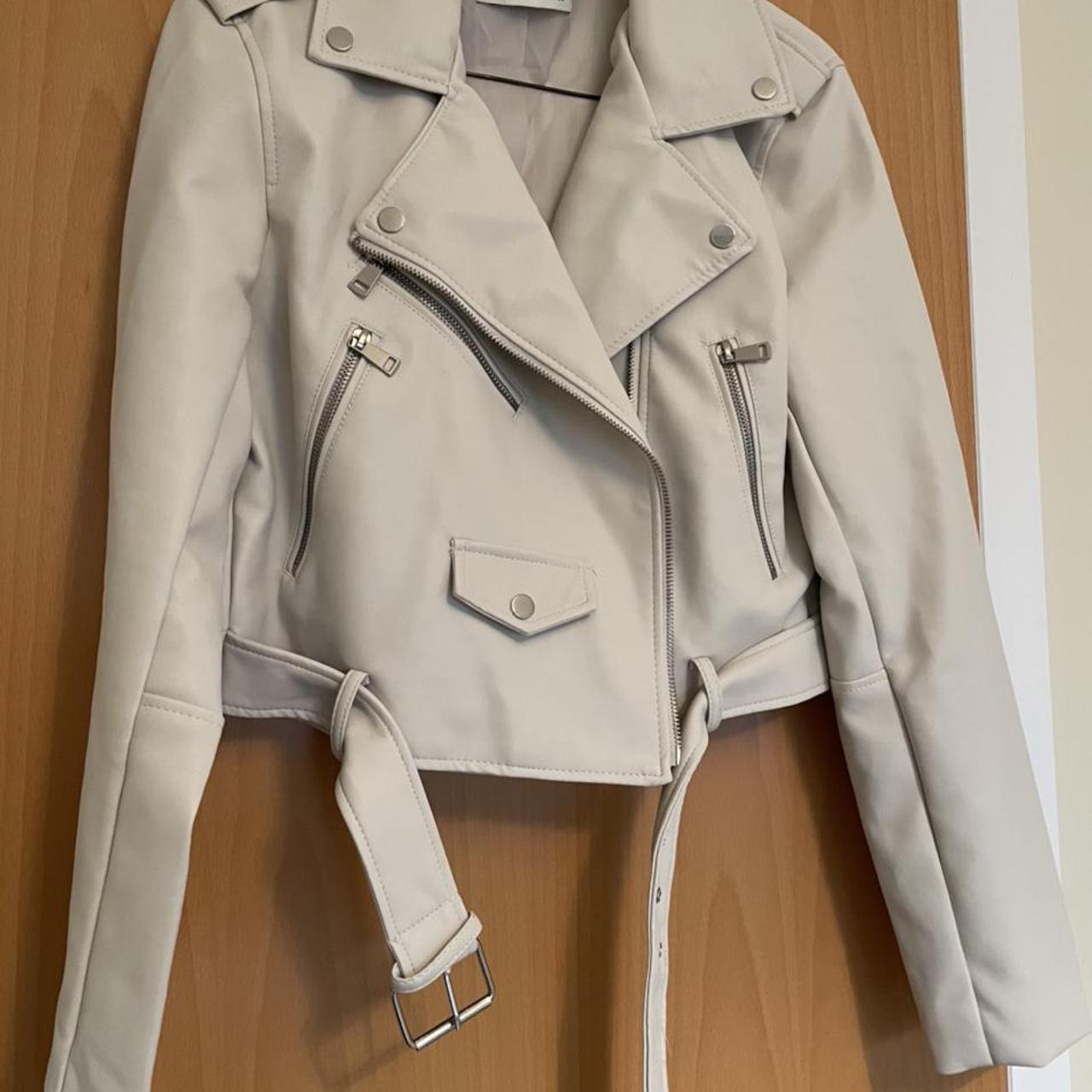 cream colour leather jacket