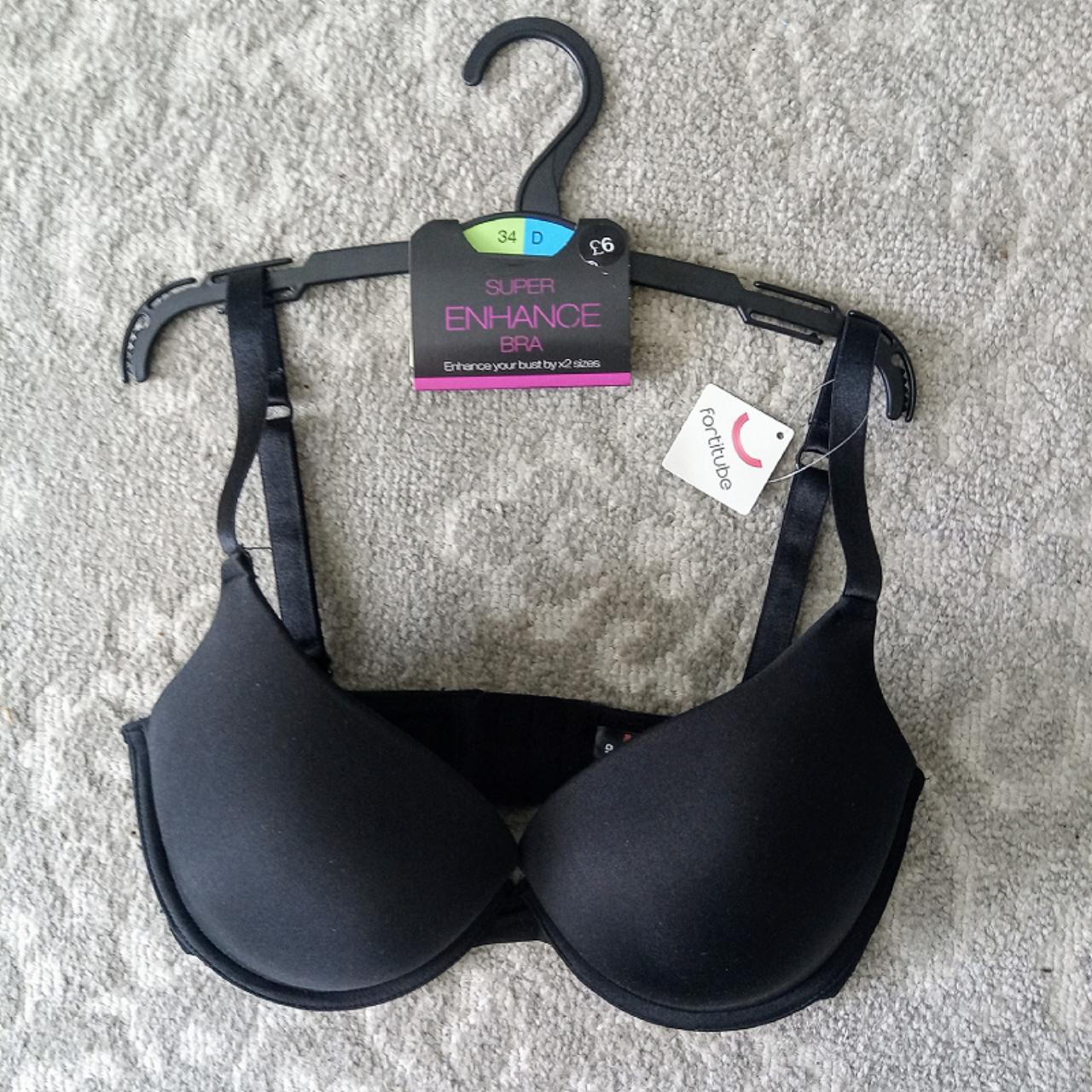 Black Bra From Matalan Size D Super Enhance Depop