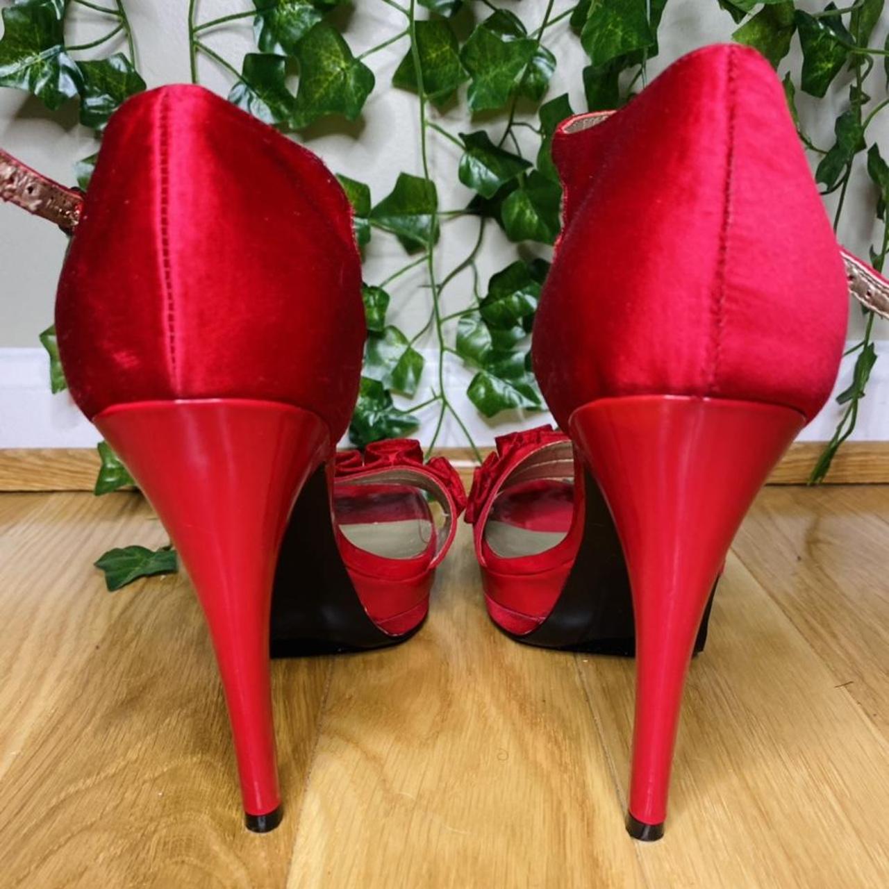 New ️ GUESS Red High Heels W/ hanging gems! Finish... - Depop