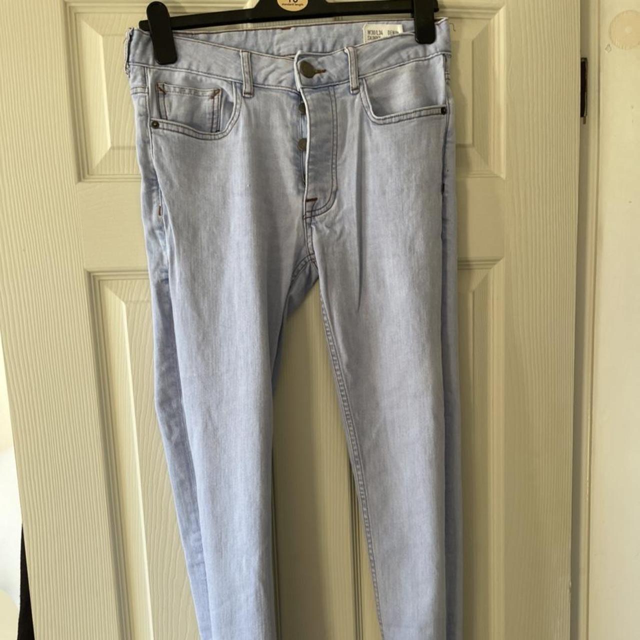 light-blue-skinny-jeans-by-denim-co-w30l34-depop