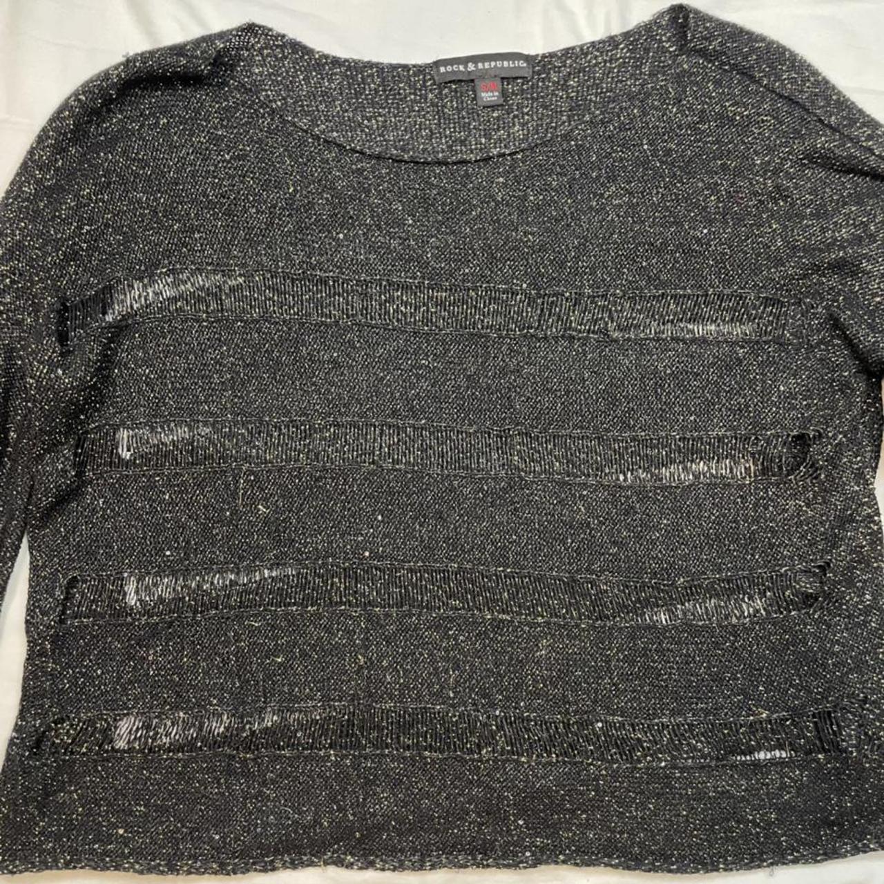 Rock and Republic Women's Gold and Black Jumper (2)