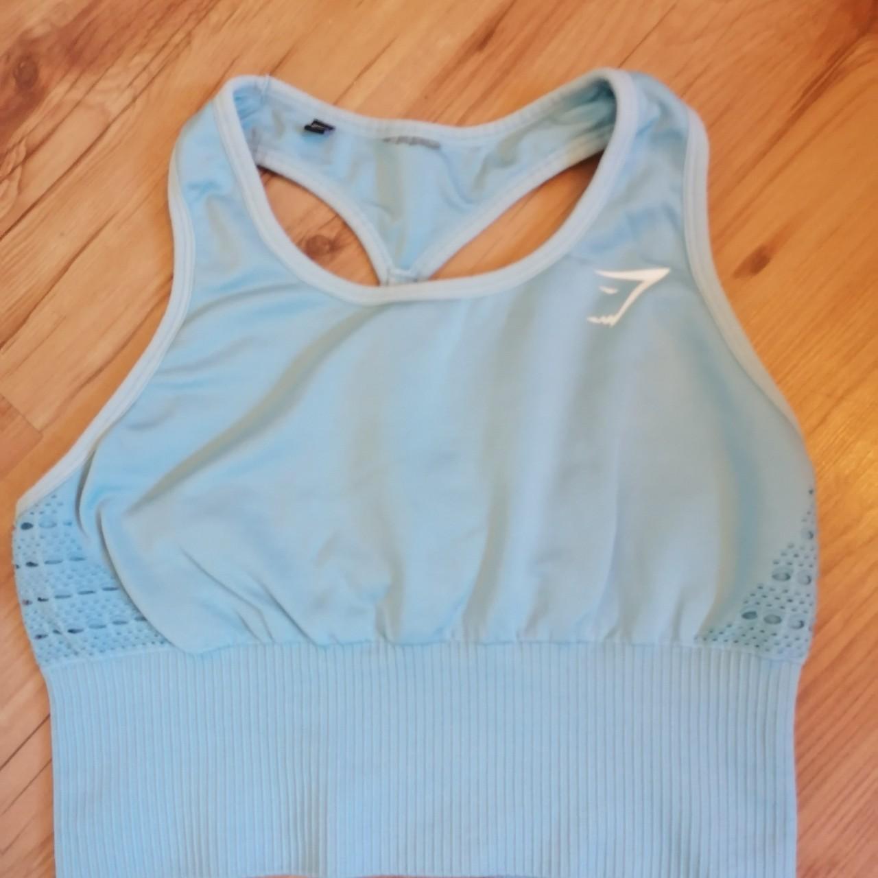 Gymshark sports bra in baby blue Size small Good... Depop