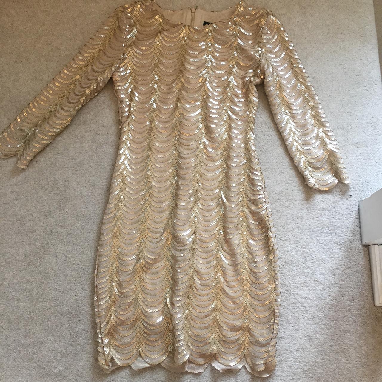 TFNC London gold sequin dress, size 8! Perfect... TFNC London gold sequin dress, size 8! Perfect...