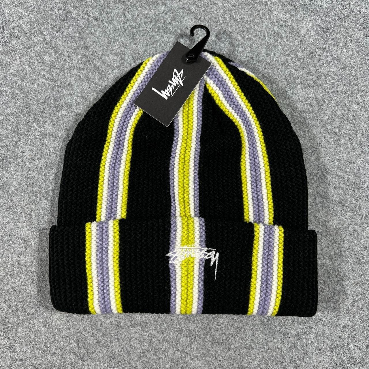 stussy vertical stripe cuff beanie