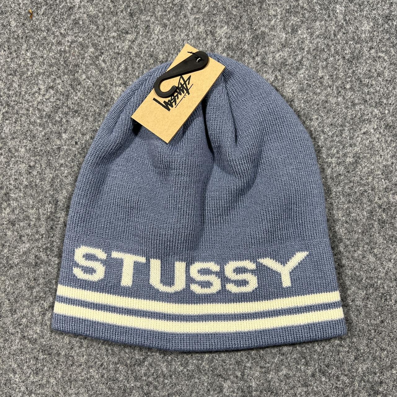 RARE STUSSY KNIT STRIPED CUFF BEANIE HAT HARD TO... - Depop