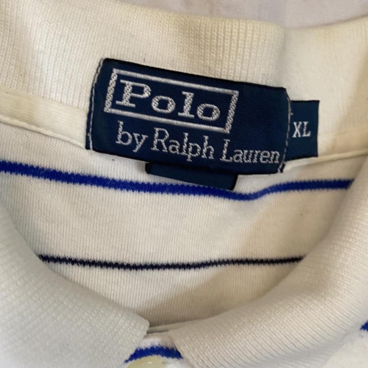 Amazing Polo Ralph Lauren red/blue striped white... - Depop